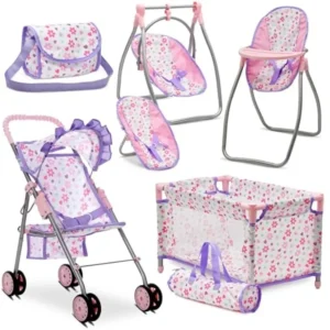 Baby Doll Stroller, Bed and Swing