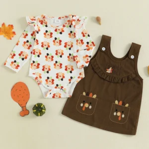 Infant Girls 2Pcs Thanksgiving Outfits Long Sleeve