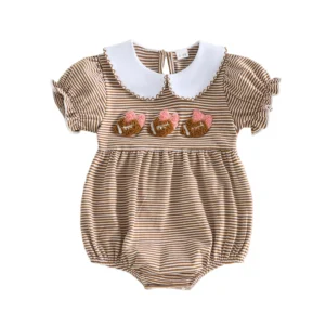 Cute Baby Girl Football Romper
