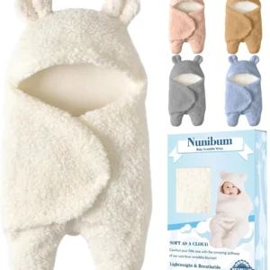 Cute Bear Plush Baby Swaddle Blanket for Newborns