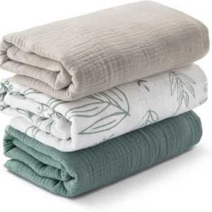 3-Pack Muslin Swaddle Blankets for Newborns